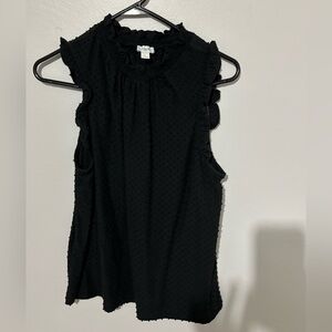 J. Crew Black Dotted Blouse